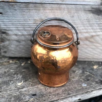 Бидон банка с крышкой 14 см медь