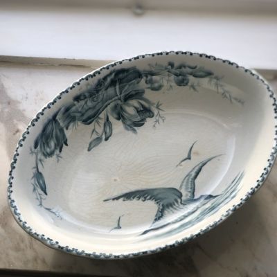 Миска блюдо старинное Крачка фарфор