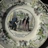 Тарелка Creil et Montereau 21 см Говорящая тарелка фарфор Франция