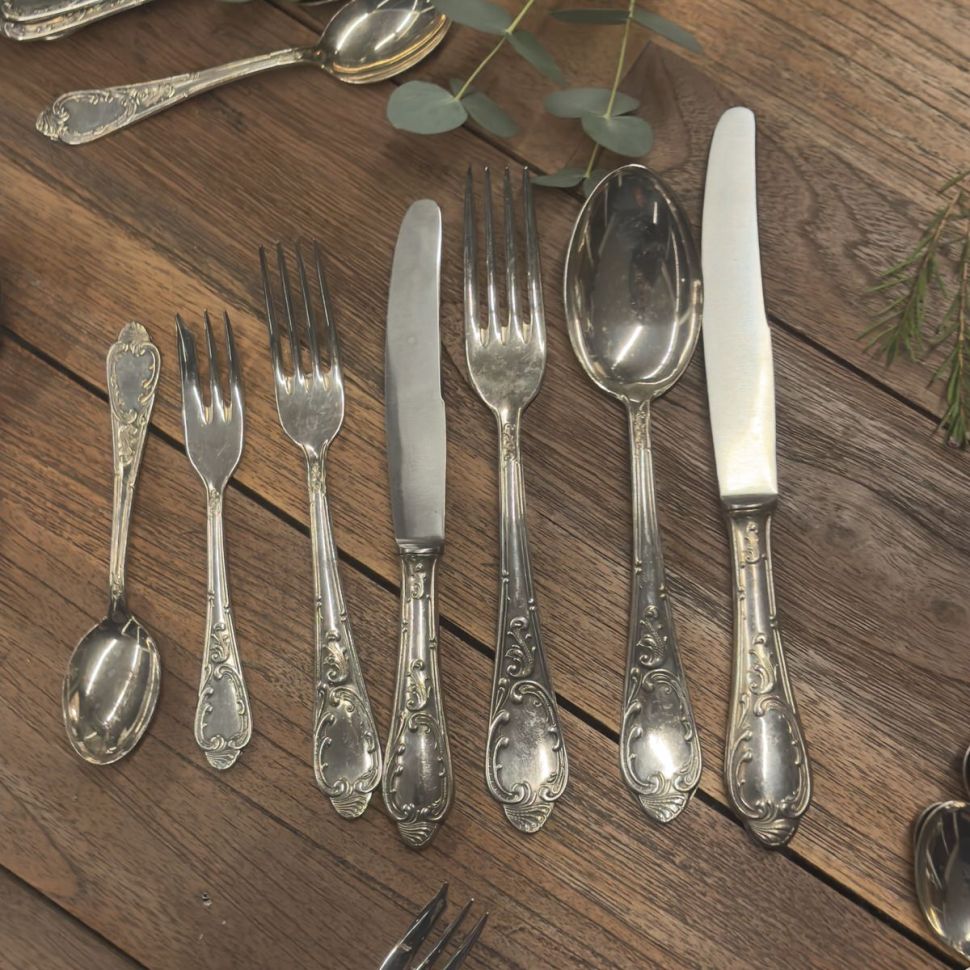 Ложка чайная 15 см серебрение Арнуво Франция