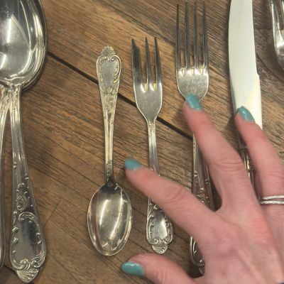 Ложка чайная 15 см серебрение Арнуво Франция