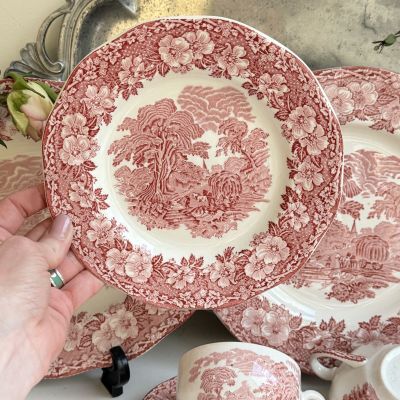 Тарелка Enoch Wedgwood Woodland 20 см Англия красный