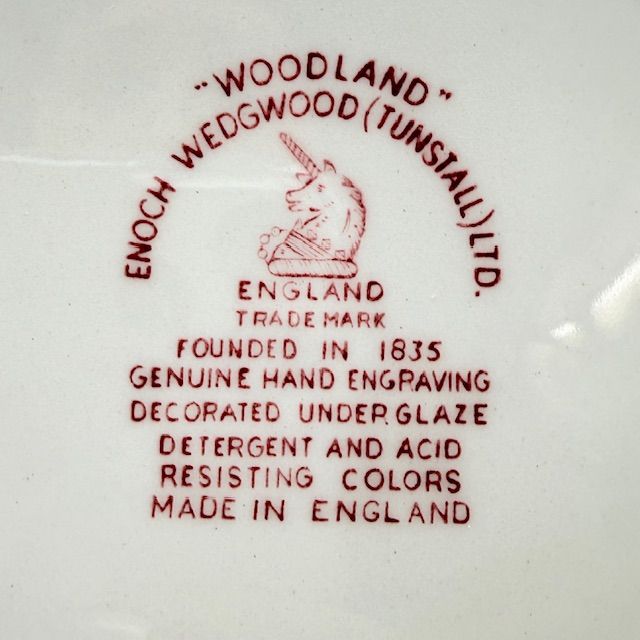 Тарелка Enoch Wedgwood Woodland 20 см Англия красный