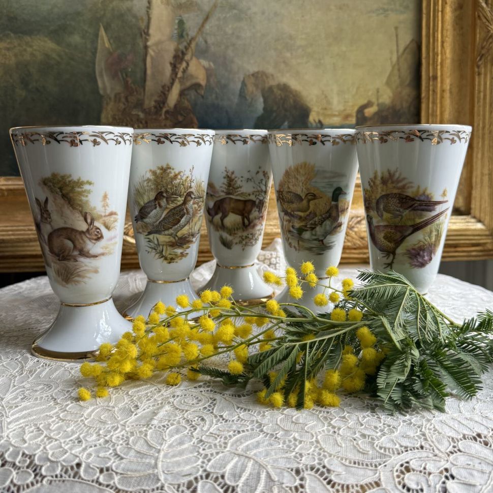 Мазагран Limoges Дикие птицы 200 мл фарфор Франция