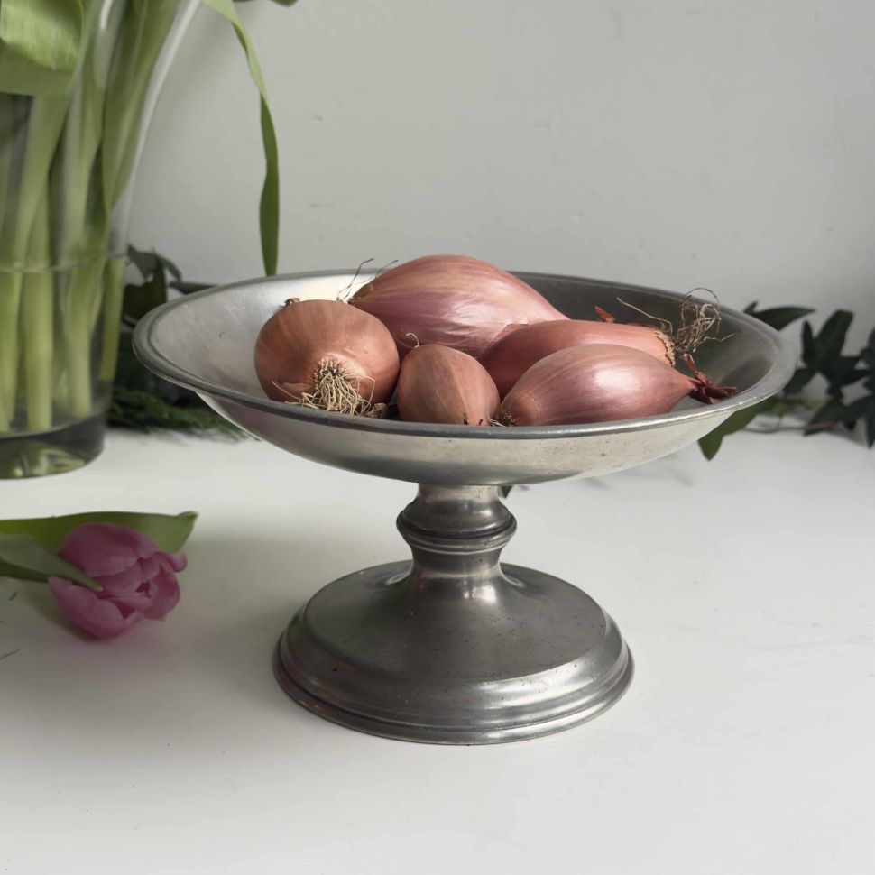 Блюдо на ножке 21 см олово