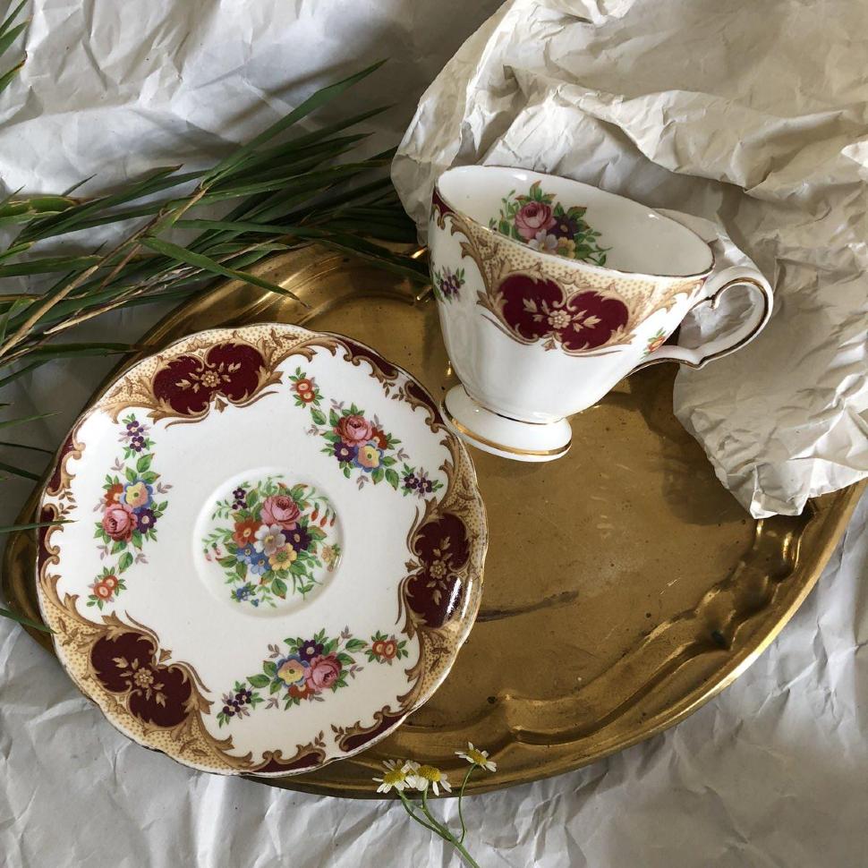 Чайная пара Grosvenor England 1930-1940-е