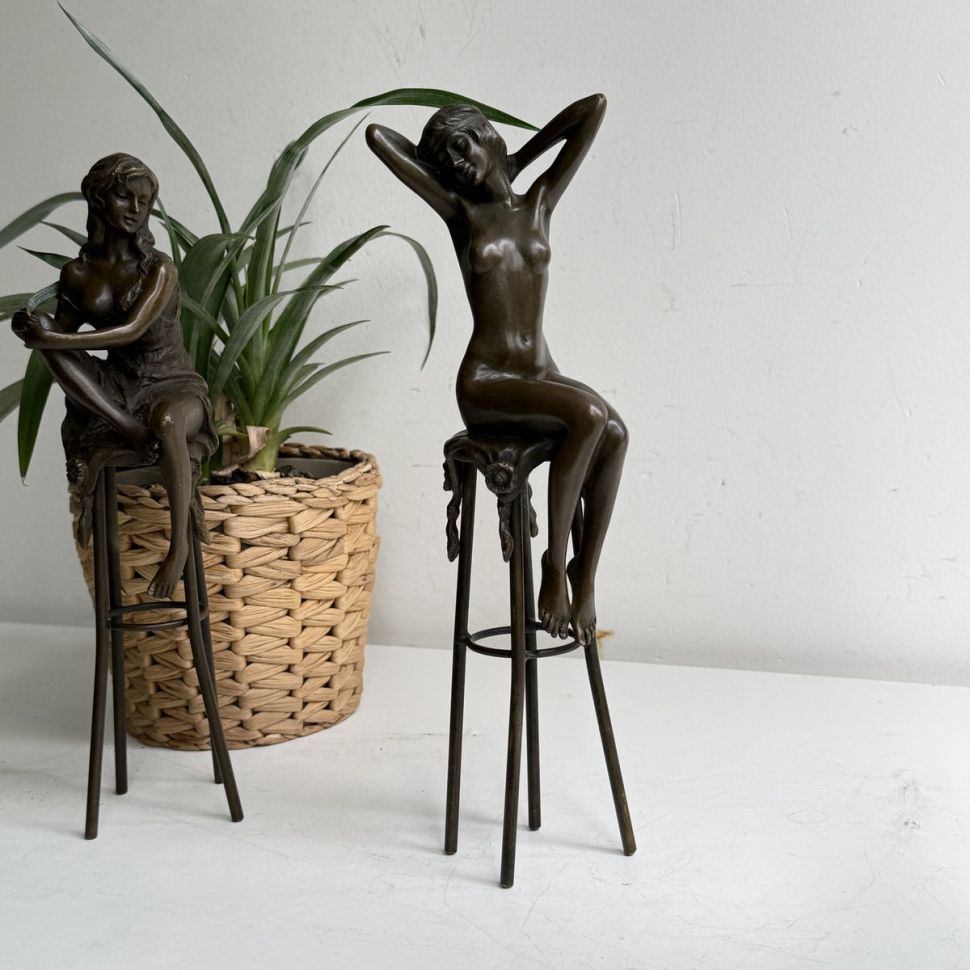 Статуэтка Девушка Ню Pierre Collinet 28 см Франция бронза 50-е гг