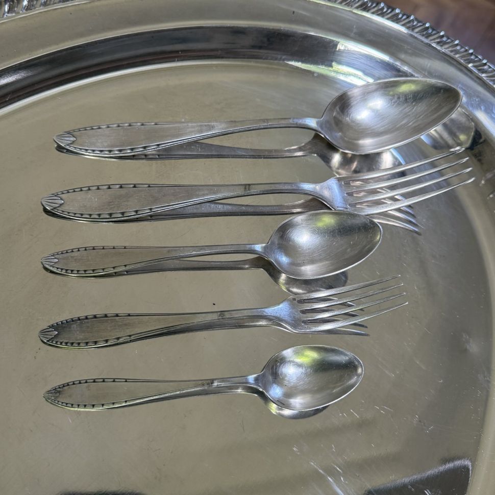 Царь ложка салатная Christofle 26 см серебрение Франция конец 19 века