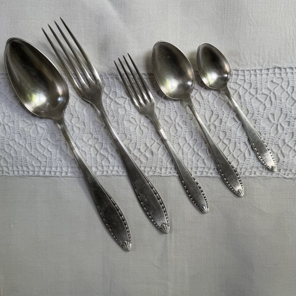 Царь ложка салатная Christofle 26 см серебрение Франция конец 19 века