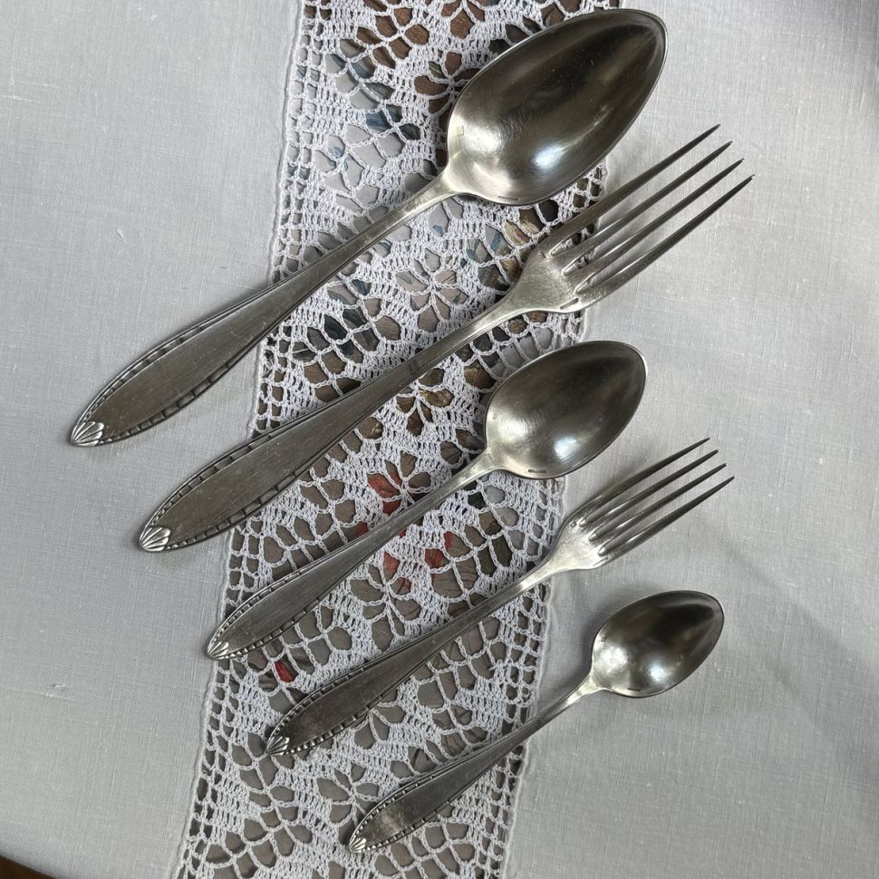 Царь ложка салатная Christofle 26 см серебрение Франция конец 19 века