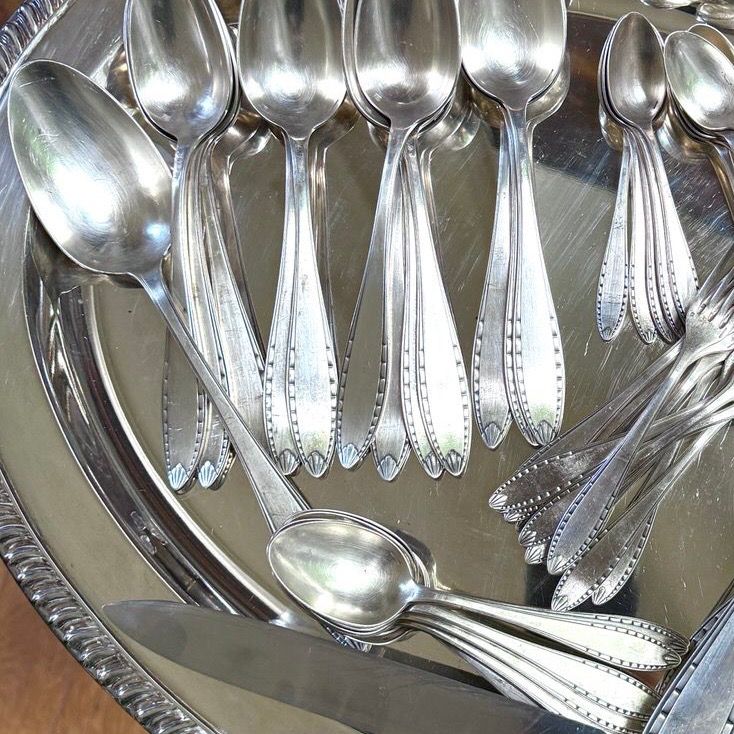 Царь ложка салатная Christofle 26 см серебрение Франция конец 19 века