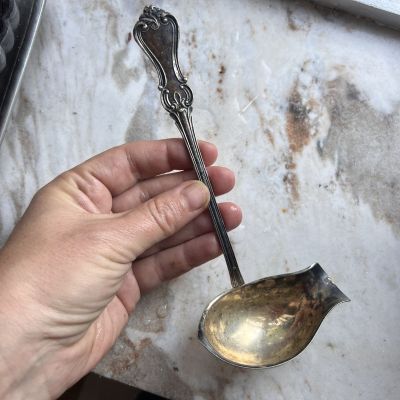 Соусник половник 18 см мельхиор патина