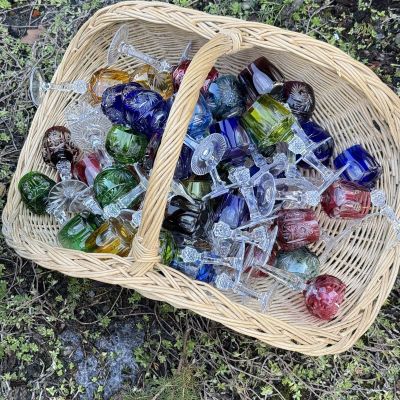 Рюмка Anna Hutte синяя 60 мл накладной хрусталь Германия дизайн 4