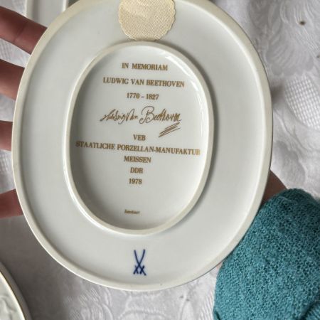 Панно памятное Meissen Beethoven 17 см 1978 г. фарфор