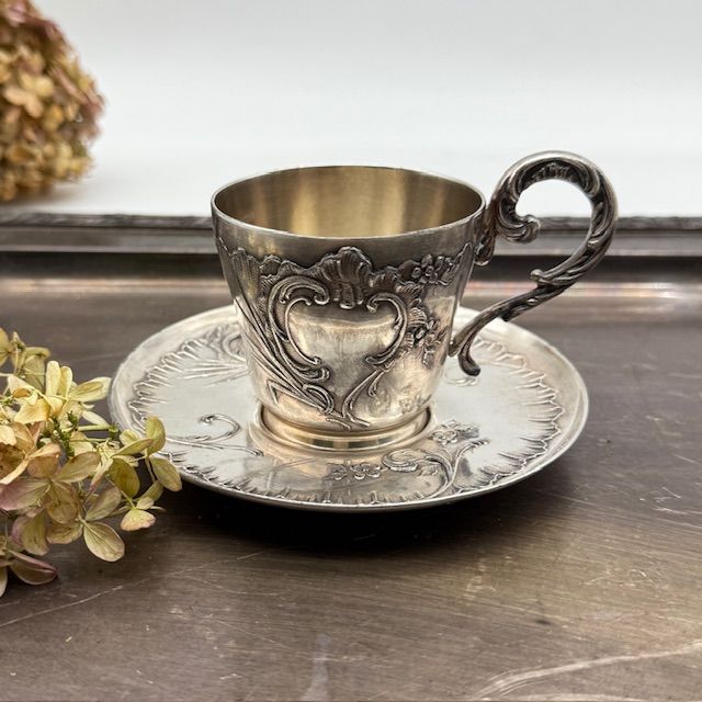 Чайная пара Gallia Christofle 125 мл Франция начало ХХ в.