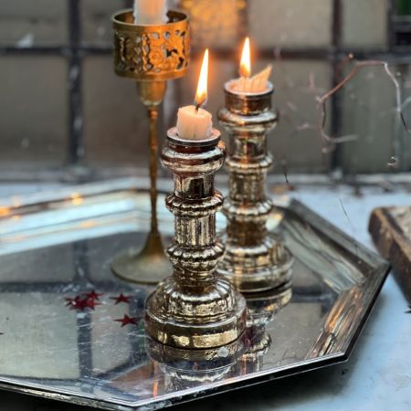 Подсвечник 15 см цветное стекло 