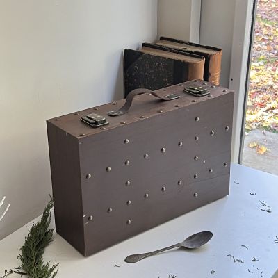 Чемодан деревянный ящик 35х23 см