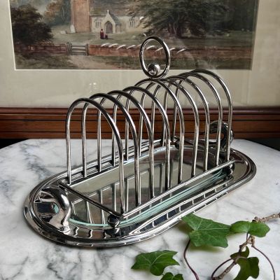 Подставка для тостов на подносе 29 см Франция серебрение