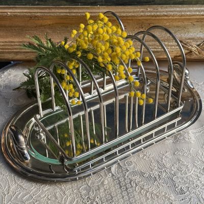 Подставка для тостов на подносе 29 см Франция серебрение