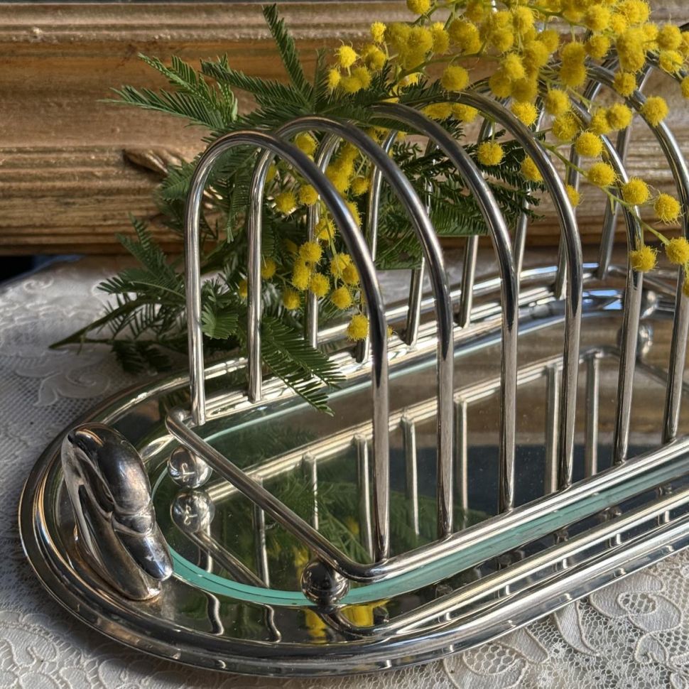 Подставка для тостов на подносе 29 см Франция серебрение