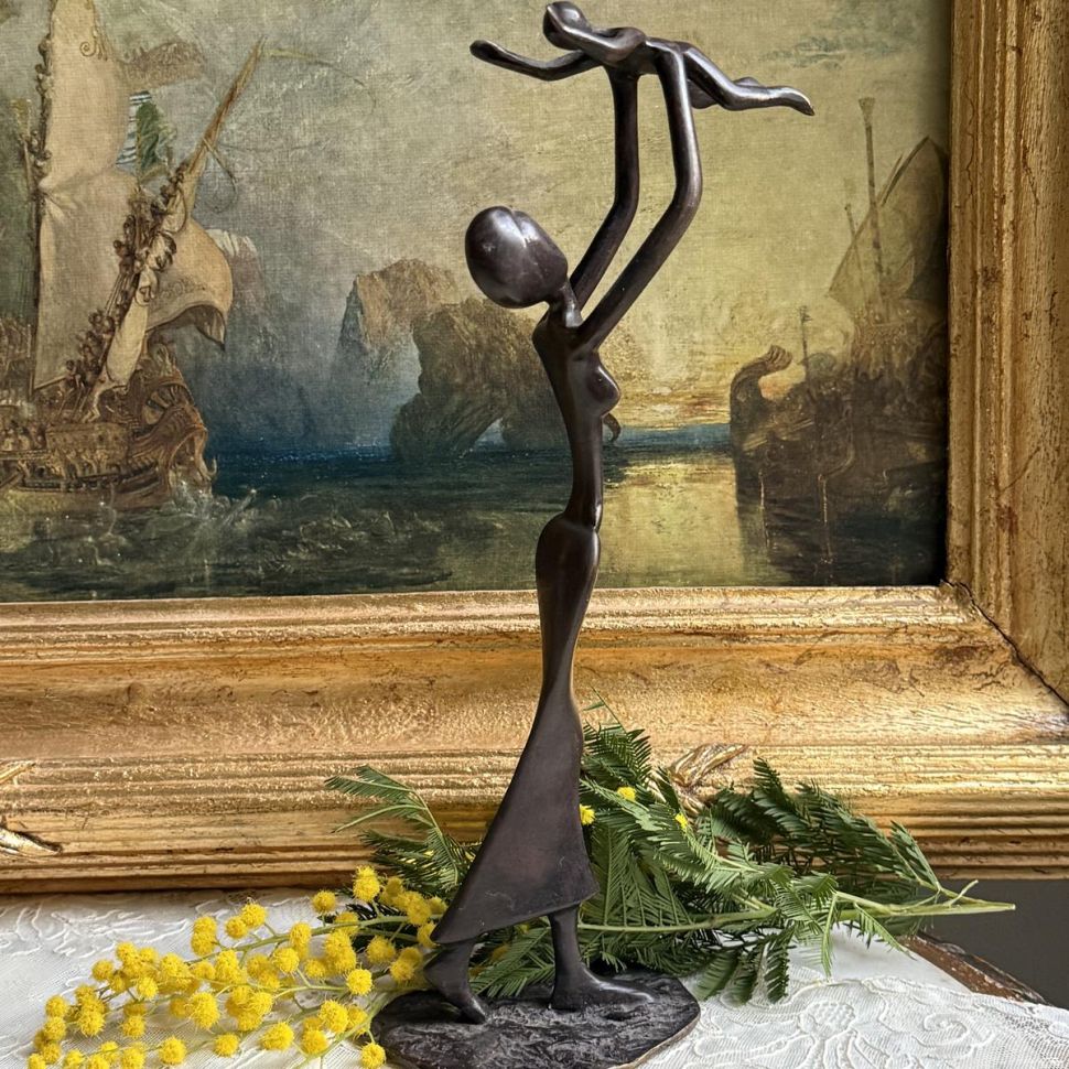 Скульптура Мать и Дитя 27 см бронза Голландия