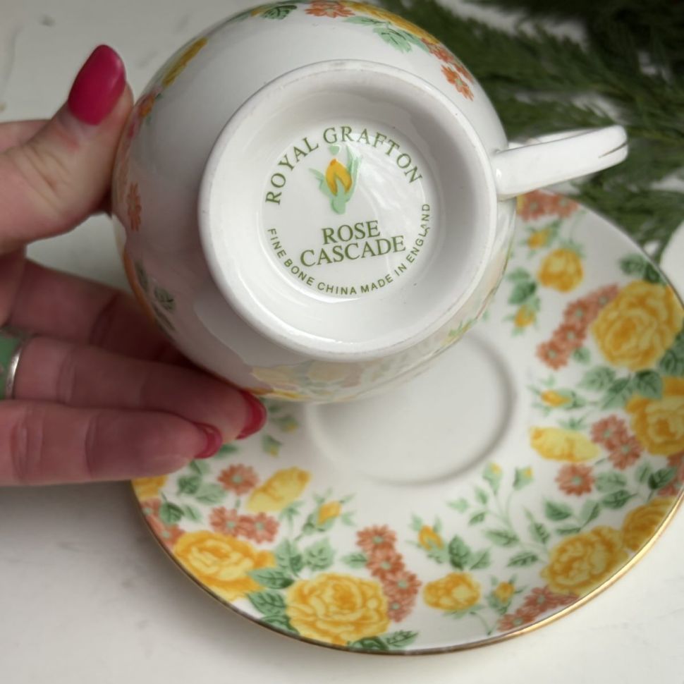 Чайная пара Royal Grafton Rose Cascade 220 мл Англия 