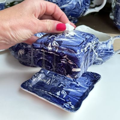 Масленка паштетница James Kent Old Foley Staffordshire 12 см Англия реставрация