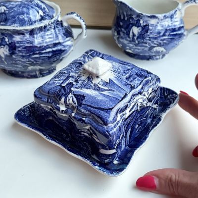 Масленка паштетница James Kent Old Foley Staffordshire 12 см Англия реставрация