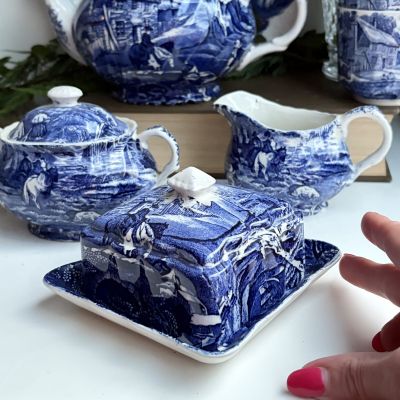 Масленка паштетница James Kent Old Foley Staffordshire 12 см Англия реставрация