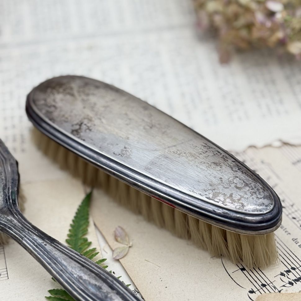 Щетка расческа набор  серебро