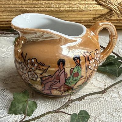 Сахарница Две Гейши 14 см фарфор Япония