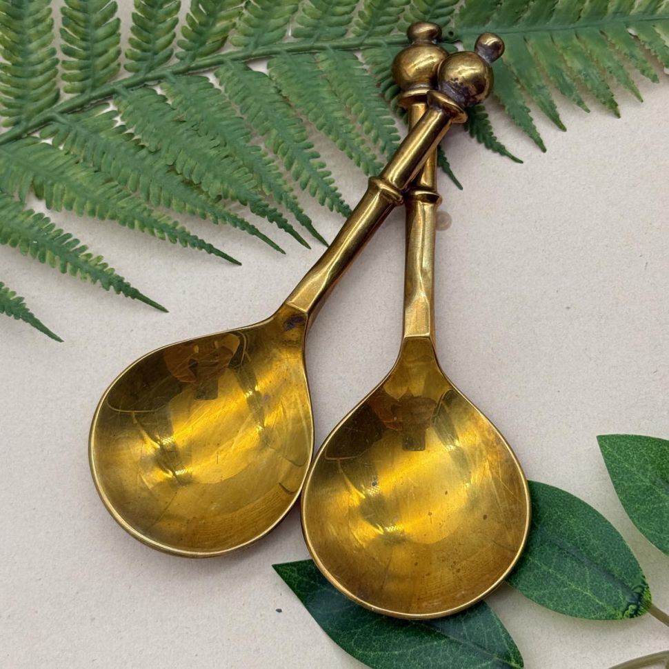 Ложка сервировочная 14 см латунь