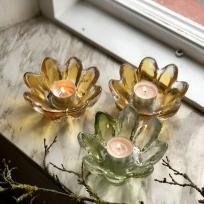 Подсвечник для греющей свечи коричневый Хрусталь