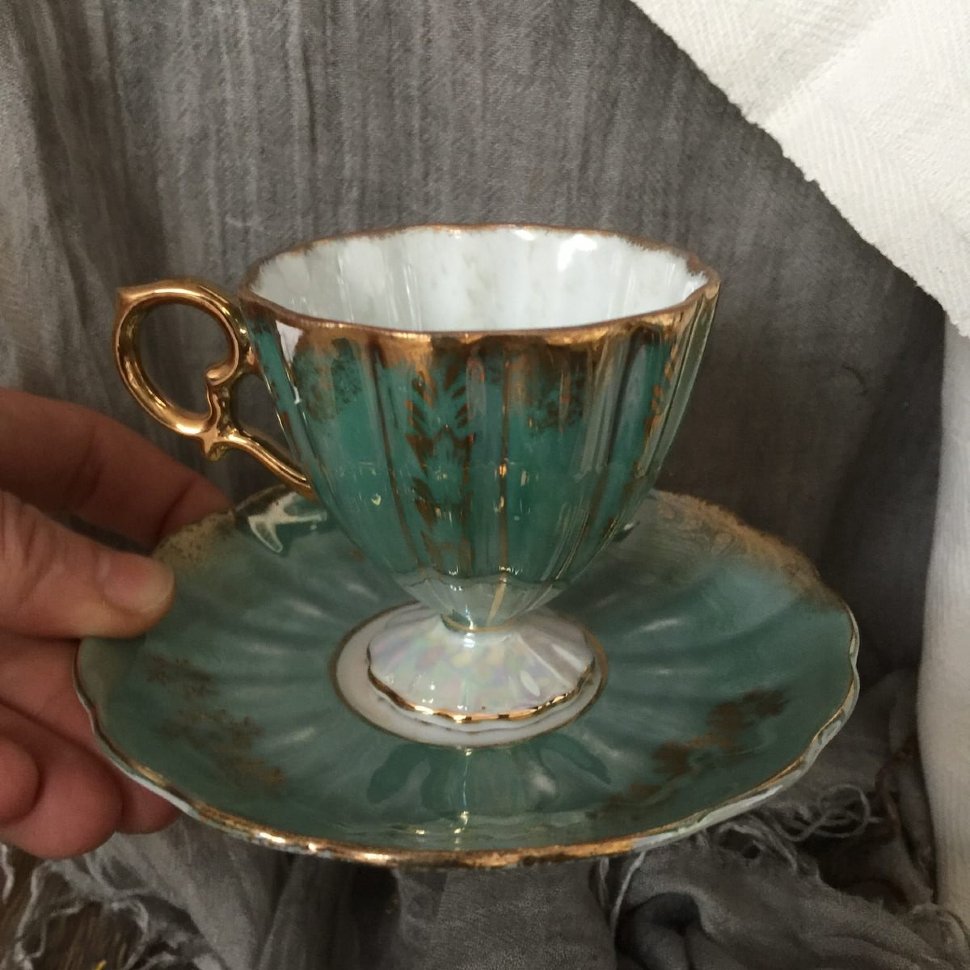 Кофейная пара Green mother of pearl