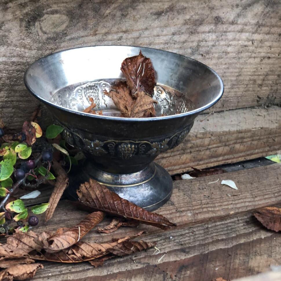 Фруктовница Виноград 16,5 см мельхиор