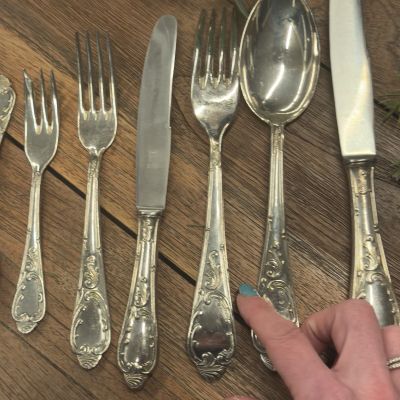 Вилка столовая 21 см серебрение Арнуво Франция