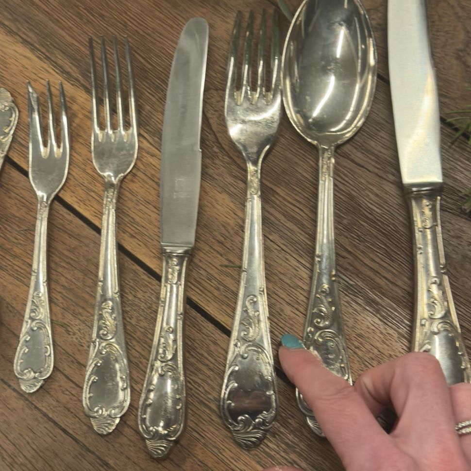 Вилка столовая 21 см серебрение Арнуво Франция