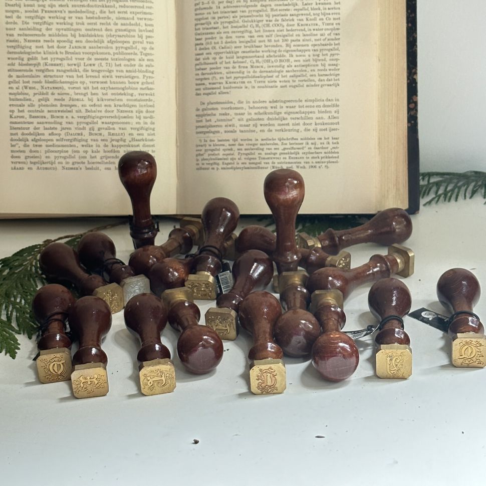 Печать сургучная Литера h дерево латунь 8 см