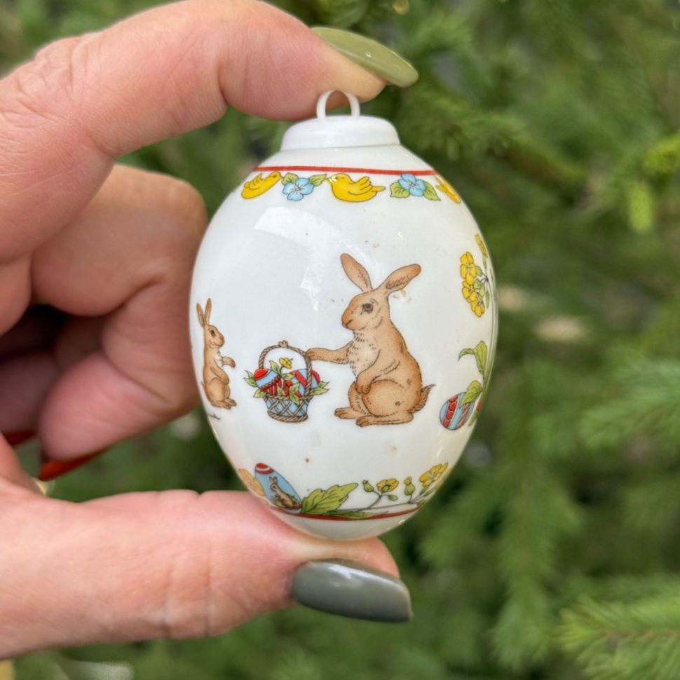 Подвес Яйцо пасхальное Hutschenreuther 7 см фарфор Германия 1997 г. 