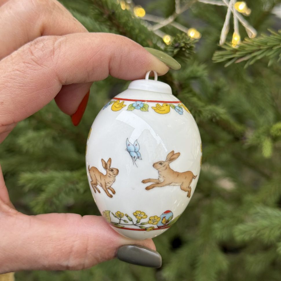Подвес Яйцо пасхальное Hutschenreuther 7 см фарфор Германия 1997 г. 