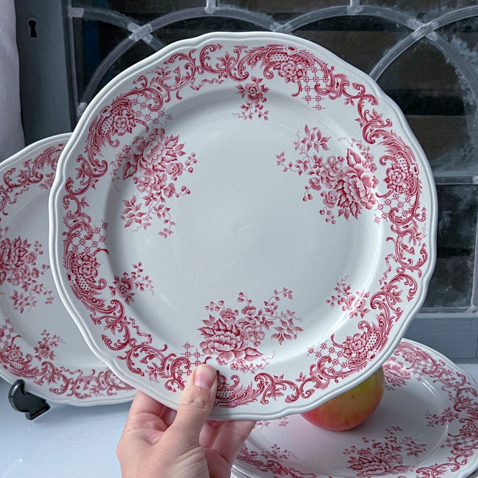 Тарелка ВиллеройБох Valeria красный 24 см Германия 1940-1970 гг.