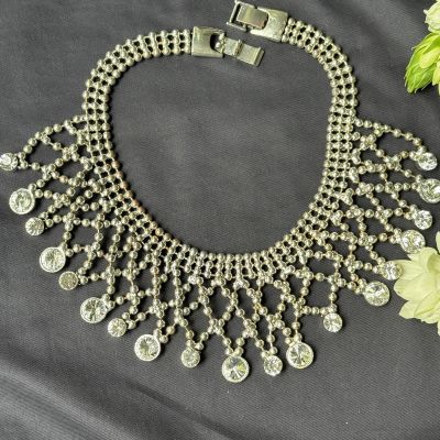 Колье-воротник 42 см серебрение хрусталь Германия