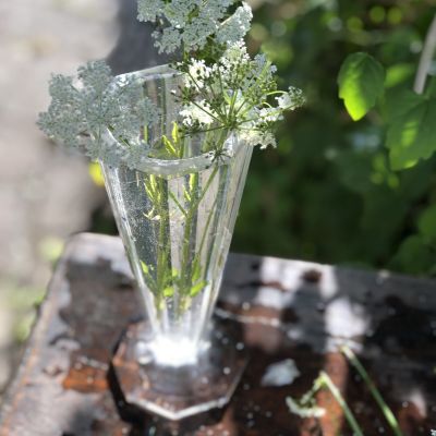 Ваза с гранями на ножке 20 см хрусталь