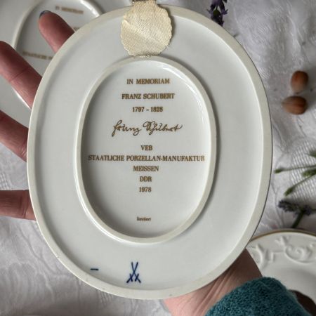 Панно памятное Meissen Schubert 17 см 1978 г. фарфор
