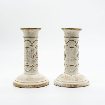 Подсвечник набор 2 шт. гипс краска