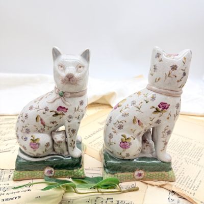 Статуэтка Кошка с котенком пара Wong Lee 19 см фарфор