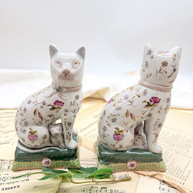 Статуэтка Кошка с котенком пара Wong Lee 19 см фарфор