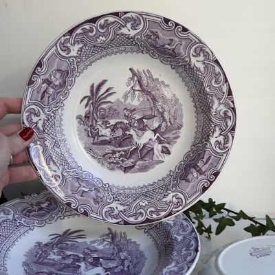 Тарелка глубокая Maastricht Petrus Regout Lasso 24 см Голландия 1870 г.г.