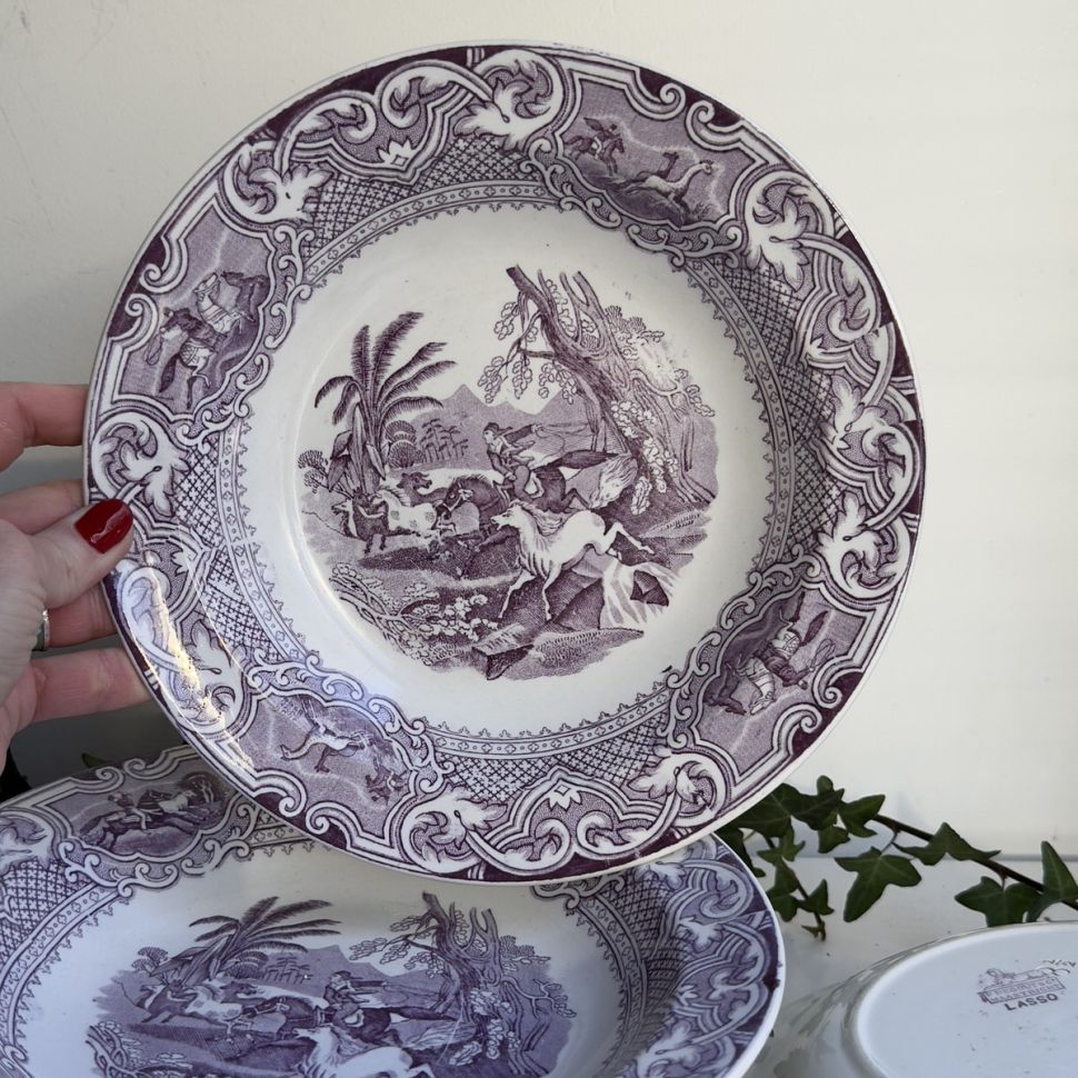 Тарелка глубокая Maastricht Petrus Regout Lasso 24 см Голландия 1870 г.г.