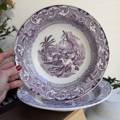 Тарелка глубокая Maastricht Petrus Regout Lasso 24 см Голландия 1870 г.г.